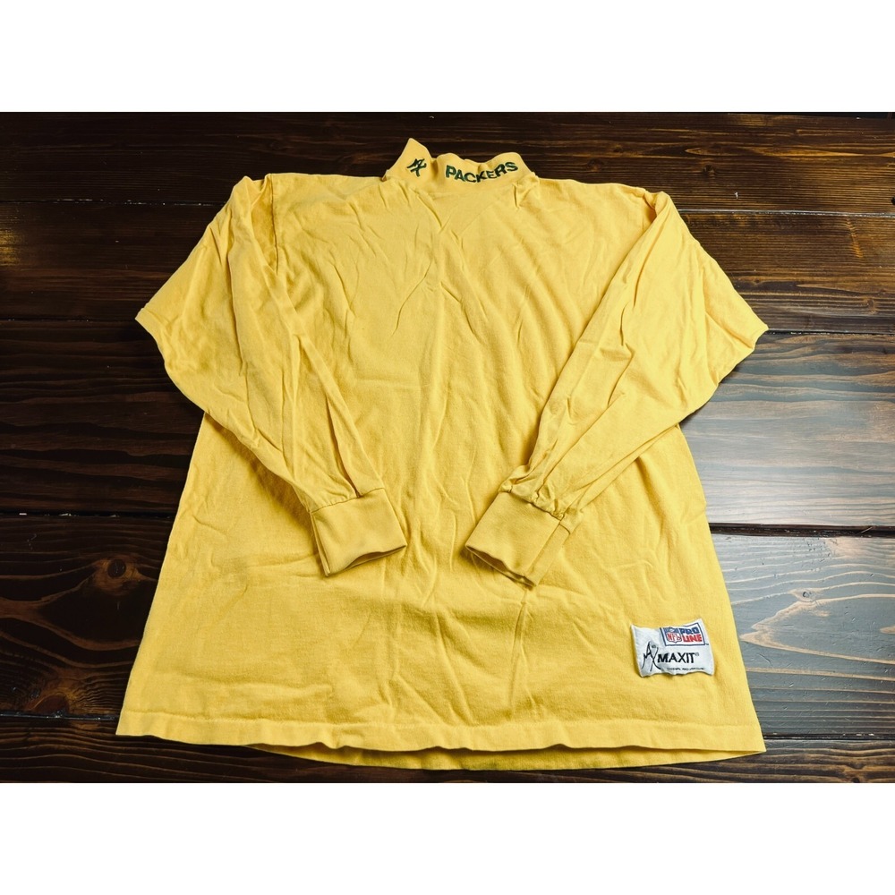 MaxIt Sweater, Men's Size Large, Yellow, NFL Green Bay Packers, Mock Neck